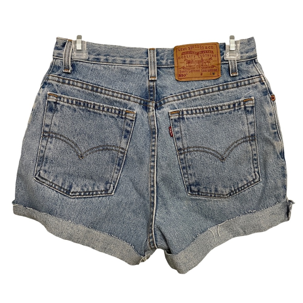 Levi’s 550 High-Rise Relaxed Fit Tapered Leg Cut Off Jeans Blue Size 10 reg Med